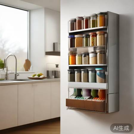 壁挂炉调料罐巧用置物架，厨房收纳新选择