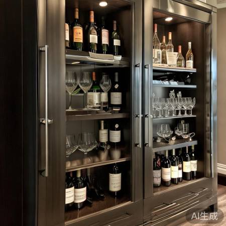 网红酒柜现代摆件效果图，尽显时尚品味