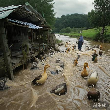 修帮主智能锁24人工电话维修分解￥暴雨无情！养殖户上万只鸭子被冲走，损失惨重！